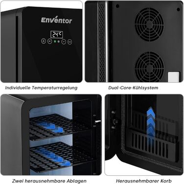 Міні-холодильник 10 л чорний Enventor