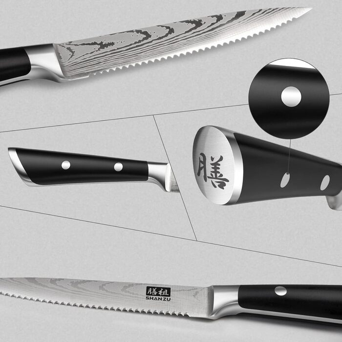 Набор из 6 ножей для стейка 13 см в подарочной коробке SHAN ZU