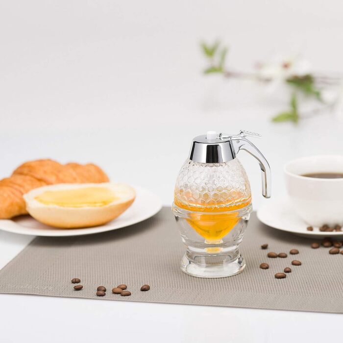 Дозатор меду Westmark з основою, ємність 200 мл, стільниковий візерунок, скло/пластик, розкішний, прозорий/сріблястий, 65132260