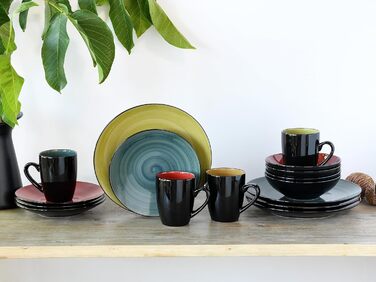 Набір посуду на 4 персони, 16 предметів, різнокольоровий Samoa Creatable