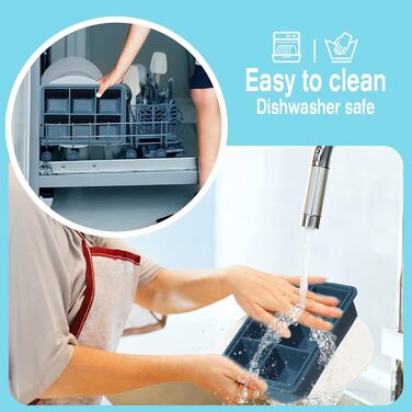 Форма для льоду 3 шт на 6 відділень синій LessMo