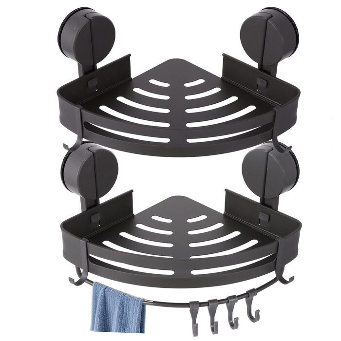 Набір з 2 кутових полиць для ванної кімнати з клейкою присоскою без свердління BlingBin