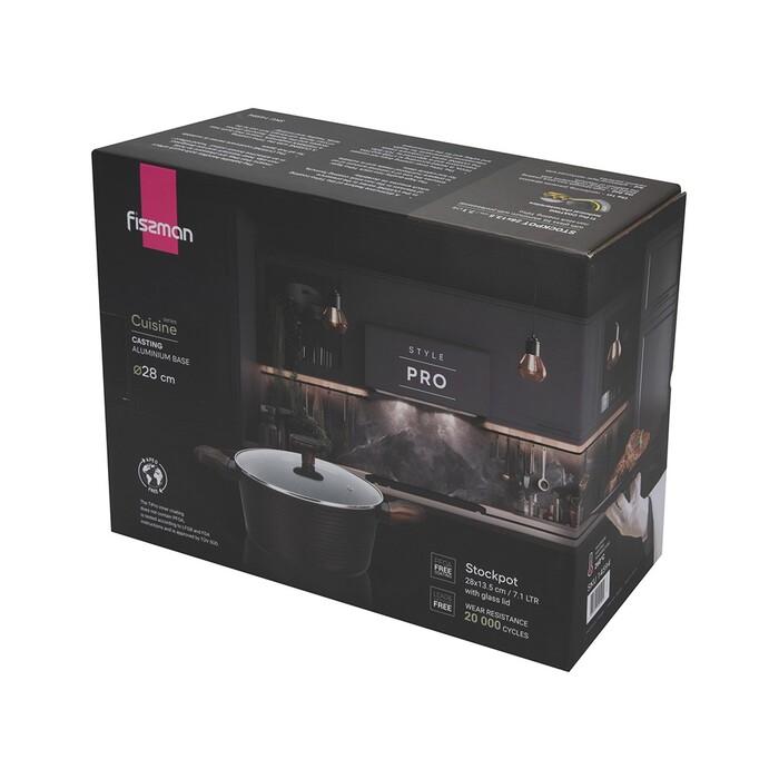 Кастрюля со стеклянной крышкой 28 см 7,1л CUISINE Fissman