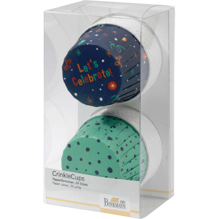 Набір форм для випічки, 24 шт, 7 см, блакитний / бірюзовий, Happy Birthday RBV Birkmann