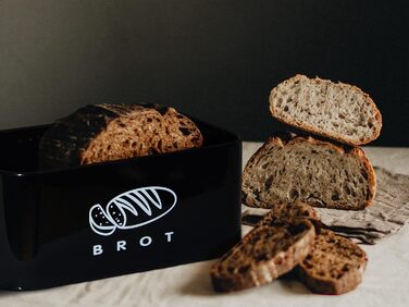 Хлібниця з кришкою 30 х 18 х 14 см чорний Theo&Cleo