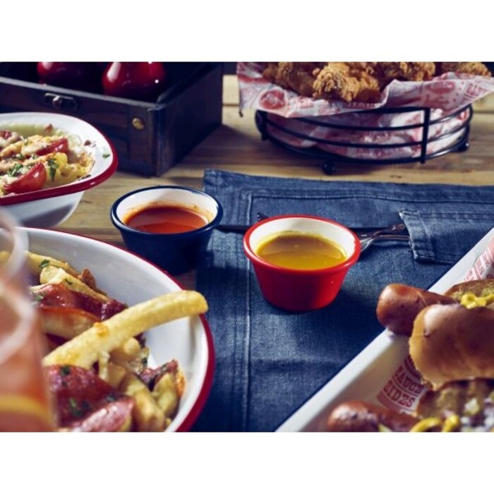 Соусник меламіновий 50 мл, синій та білий, GenWare