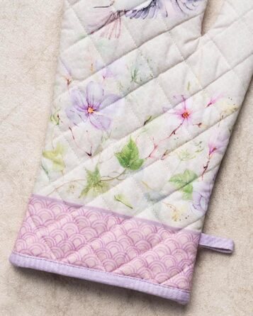 Рукавички для духовки Maison d&39 Hermine, Прихватки для каструль, 100 бавовна, термостійкі кухонні рукавички, рукавички для духовки (19 x 33 см) та прихватки для каструль (20 x 20 см) для приготування їжі, Morzine - Рукавички для духовки (19 x 33 см) та 