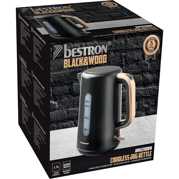 Электрочайник 1,7 л 2200 Вт Bestron