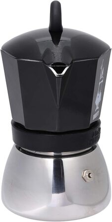 Мока-пот, підходить для всіх плит, еспресо (150 мл), (6 чашок, Moka Induction, чорний)