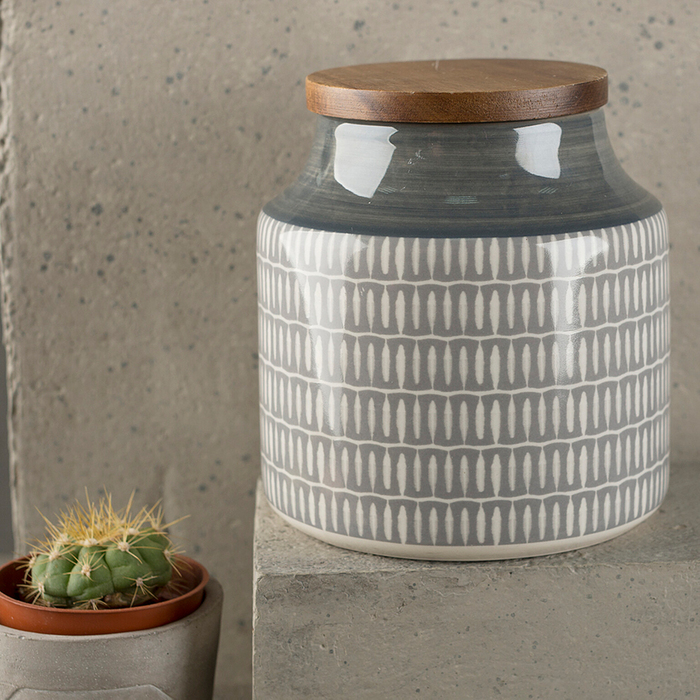 Банка Mikasa для хранения Mikasa Drift Grey, керамика, 900 мл