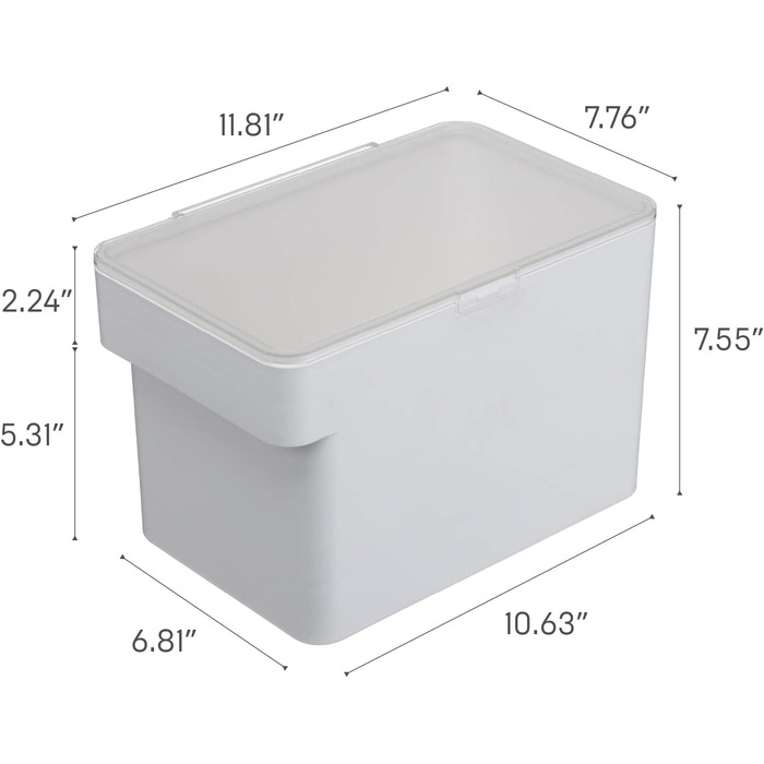 Контейнер для корму для домашніх тварин з мірним стаканчиком, білий, 6 л, сухий корм приблизно 3,5 кг, ABS СМОЛА/СИЛІКОН, 5611
