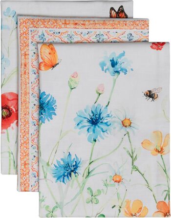 Набір з 3 багатоцільових кухонних рушників Maison d&39 Hermine Rural Christmas, 100 бавовна Барні рушники День подяки/Різдво (50 см x 70 см) (14 - Summer Whisper)