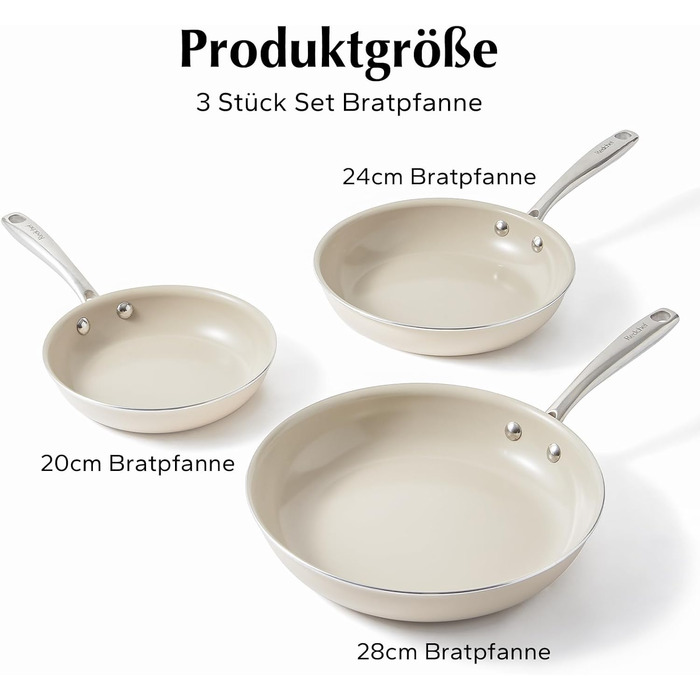 Набір керамічних індукційних сковорідок 20/24/28 см Redchef