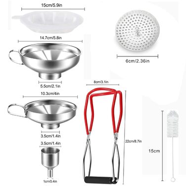 Набір лійок для консервування з нержавіючої сталі, 7 предметів LMYKH