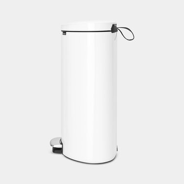 Сміттєвий бак з педаллю 40 л безшумний білий Flatback + Brabantia
