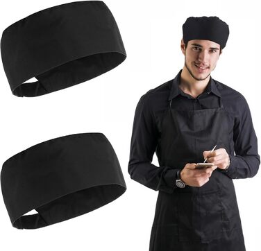 Чорний шеф-кухар капелюх 2 шт Lusofie