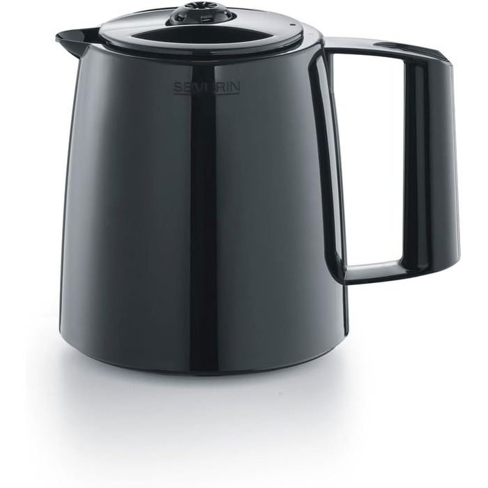Кавоварка SEVERIN з фільтром з термоглечиком, кавоварка до 8 чашок, приваблива фільтр-машина з вакуумним глечиком, чорна, KA 9306 1 літр