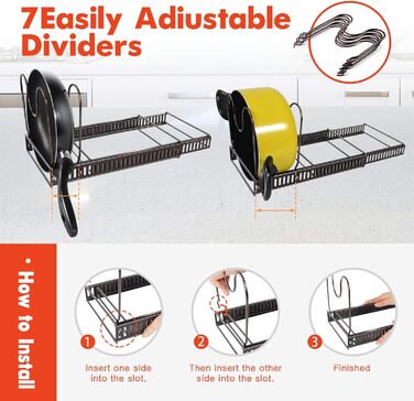 Держатель крышки кастрюли с 8 регулируемыми отделениями Masthome