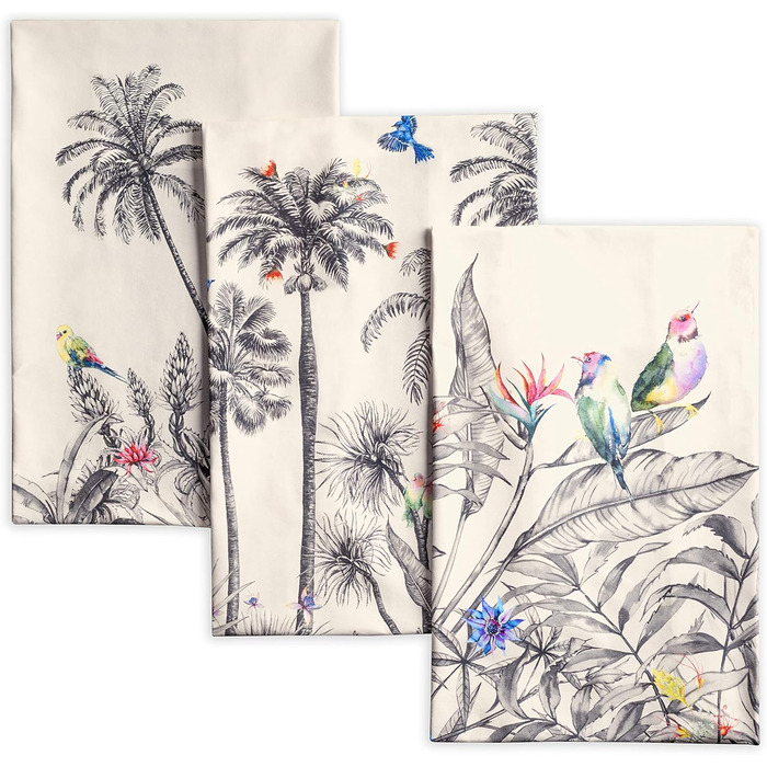 Набір із 3 кухонних рушників універсального призначення, 100 бавовна Барні рушники День подяки/Різдво (50 см x 70 см) (03 - Kitchen-Profiia, 50 x 70 см (набір із 3 шт.)), 39 Hermine Noel