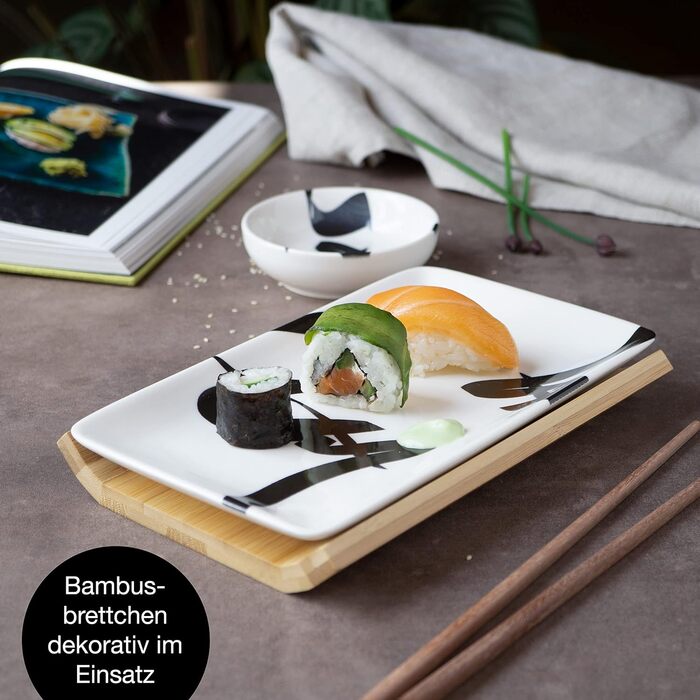 Набор посуды для суши на 2 персоны 10 предметов Brush Writing