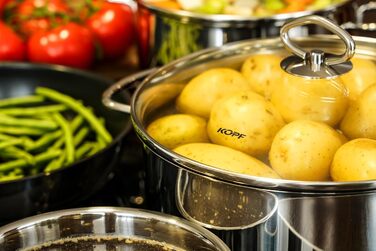 Набір каструль Head Merkur з нержавіючої сталі індукційні каструлі з обідком, літровою шкалою та скляною кришкою (6 предметів)