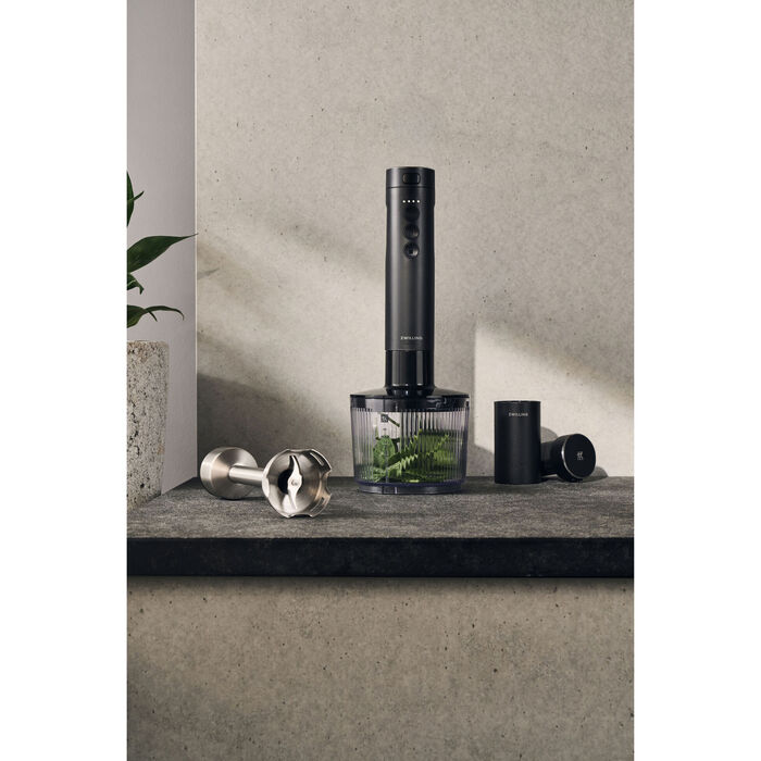 Стартовый набор беспроводного блендера с зарядной станцией и измельчителем, 5 предметов, черный Zwilling