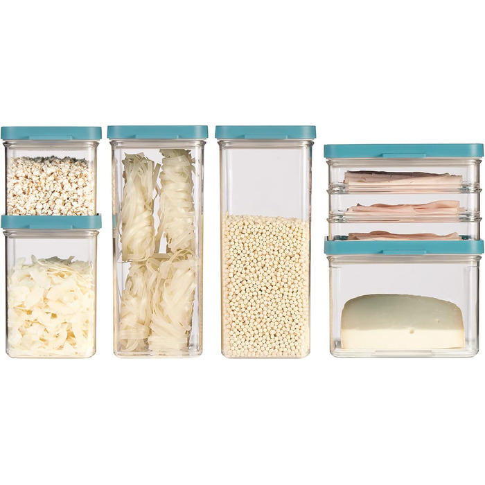 Банки для хранения Mepal с крышками - Контейнеры для хранения, герметичные и штабелируемые - Хранение и организация на кухне - Можно мыть в посудомоечной машине - 700 мл, 1100 мл и 2000 мл - Черный (набор из 6 шт., Nordic Green)