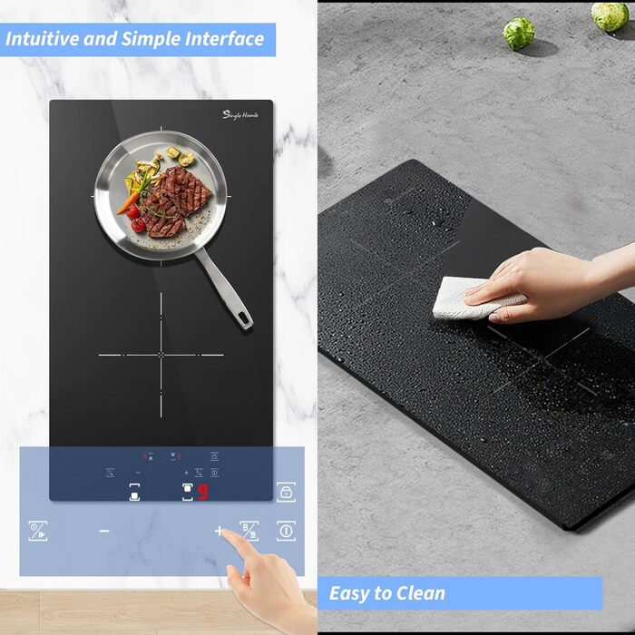 Вбудована індукційна варильна поверхня на 2 конфорки 3500 Вт singlehomie