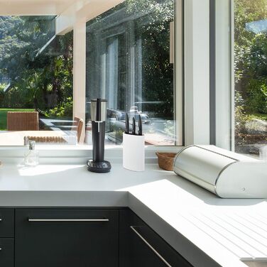 Ножовий блок овальний, відсік для ножів зі щетиною, 22 x 16,5 x 6,5 см, білий Relaxdays