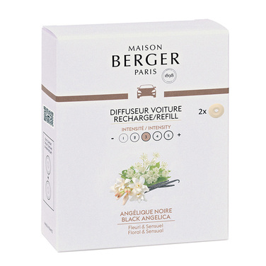 Картридж для диффузора для автомобиля Maison Berger Paris с ароматом BLACK ANGELICA, 2 шт.
