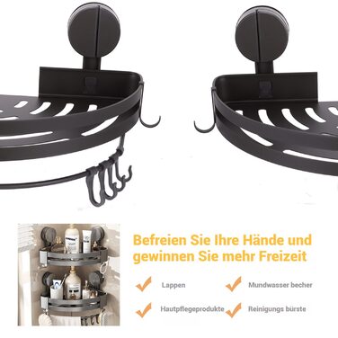 Набір з 2 кутових полиць для ванної кімнати з клейкою присоскою без свердління BlingBin