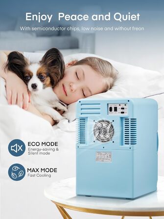 Мини-холодильник с функцией охлаждения 15 л синий FOHERE