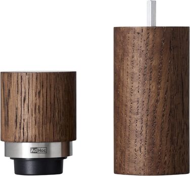 Млин для перцю та солі 15 см, набір 2 предмети, чорний/коричневий з упаковками 50 г перцю та морської солі Textura AdHoc