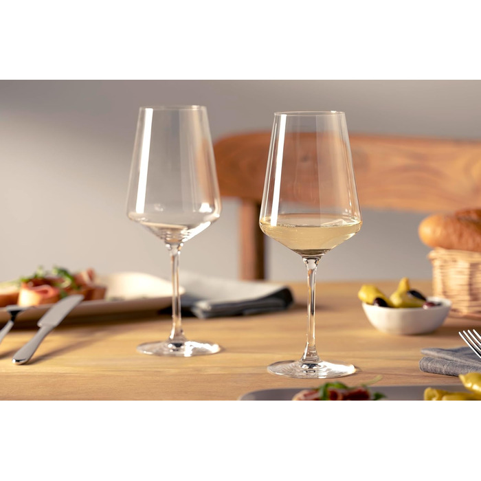 Келихи для рислінгу LEONARDO HOME PUCCINI (набір з 6 шт.) Келихи для вина, стійкі до подряпин (400 мл) Можна мити в посудомийній машині та довговічні Вічні келихи для білого вина Сучасний дизайн Келих для рислінгу Puccini 069540 6 келихів (келих для білог