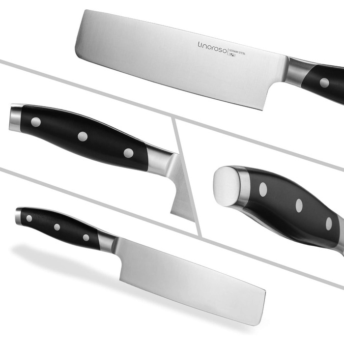 Ніж для чищення овочів linoroso 9 см Ніж для чищення овочів Гострі ножі для фруктів Кухонні ножі Маленькі кухонні ножі Німецькі поковки з вуглецевої сталі Ергономічна ручка з елегантною подарунковою коробкою - Classic Series (7-дюймовий ніж Nakiri)