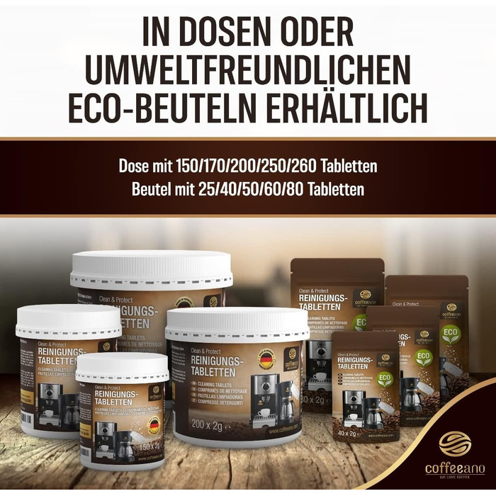 Засіб для чищення кавомашин 250 таблеток Coffeeano