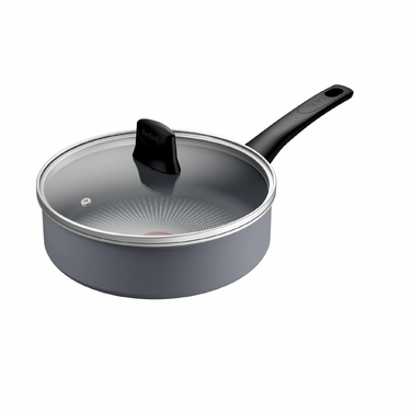Tefal Saucepan Halo, 24 cm, с человеческим, алюминиевым, bakelite, glass, gray