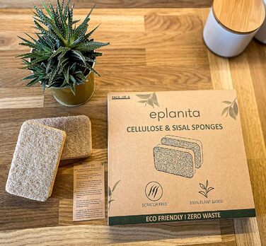 Набір натуральна целюлозна губка та сизалева губка 6 шт eplanita