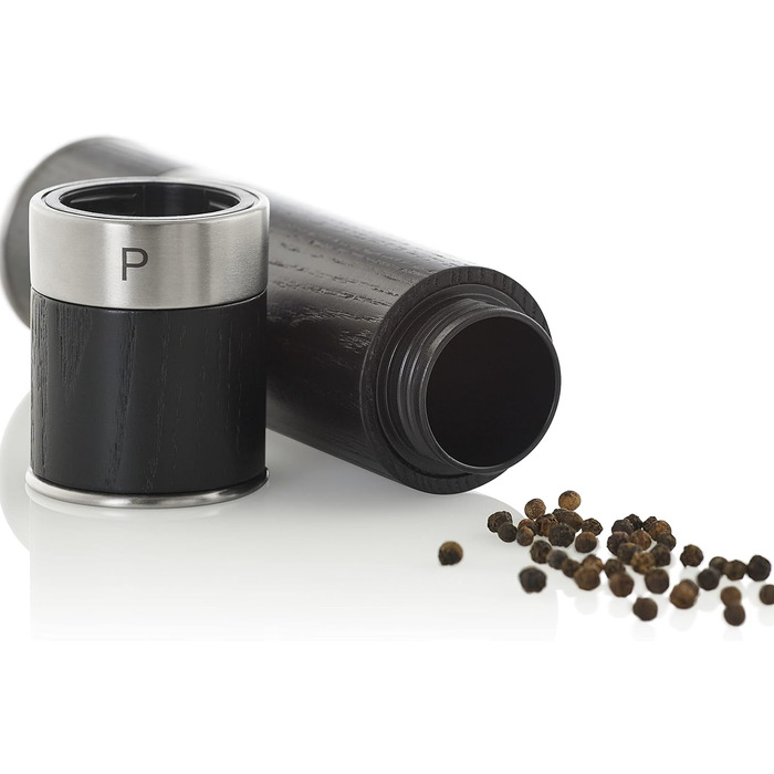 Млин для перцю та солі подвійний, чорний Duomill AdHoc