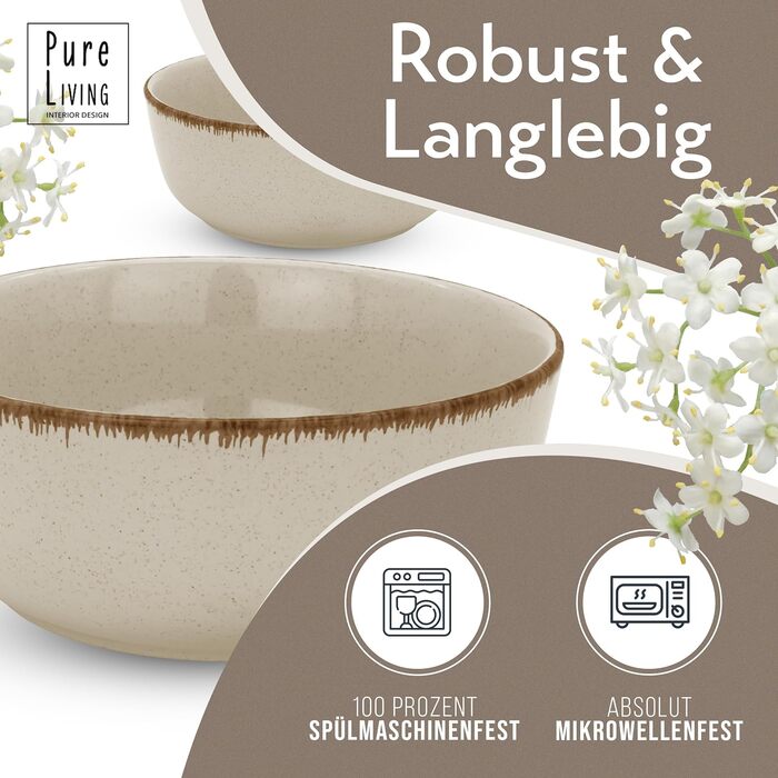 Набор обеденных тарелок 26 см, 6 предметов, бежевый Rustic Pure Living