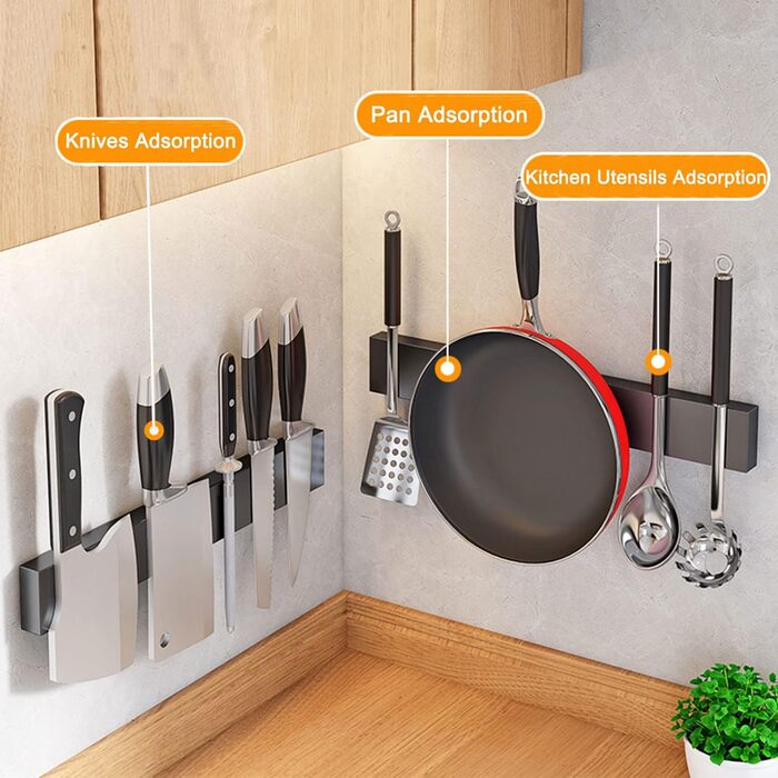 Магнітний тримач для ножів з 2 гачками 40 см devesanter