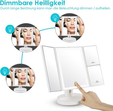 Дзеркало косметичне настільне з підсвічуванням та 10-кратним збільшенням Vialex