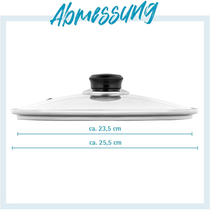 Кришка для каструлі 24 см скляна Gräwe