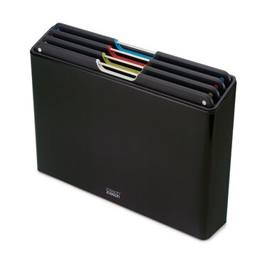 Набір обробних дощок, 4 предмети в корпусі, чорний Folio Steel Joseph Joseph