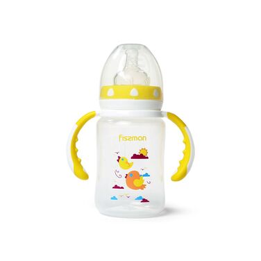 Пляшка для годування Fissman 240 мл з ручками жовтий (6893)