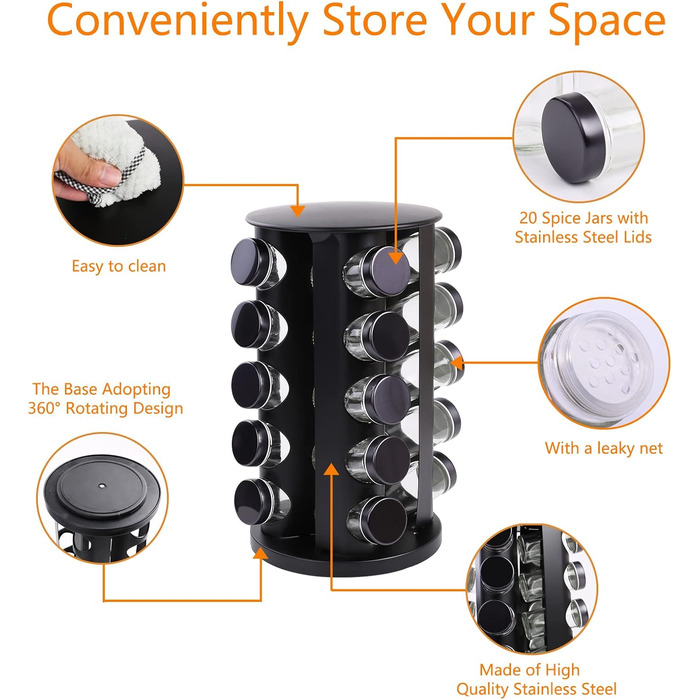 Карусель для спецій на 20 баночек Yunkctuk