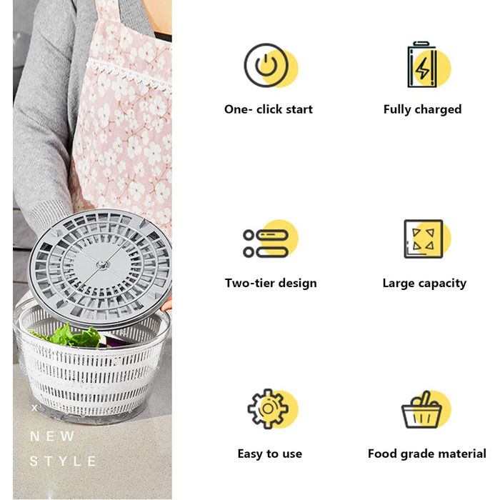 Автоматичний спіннер для салату 4 л. Buumin