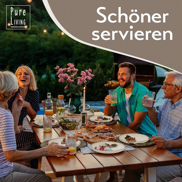 Набор обеденных тарелок 26 см, 6 предметов, бежевый Rustic Pure Living