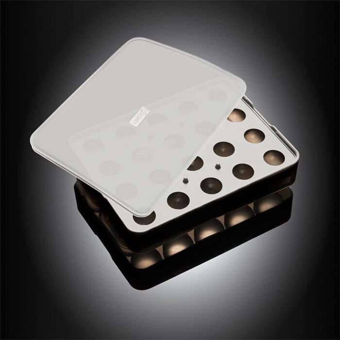 Силіконова льодогенератор Lurch ICE FORMER преміум-класу з кришкою для 20 кубиків льоду 3 см, чорний колір, кубики 3 см (кульки 3 см, набір з 2 шт. )