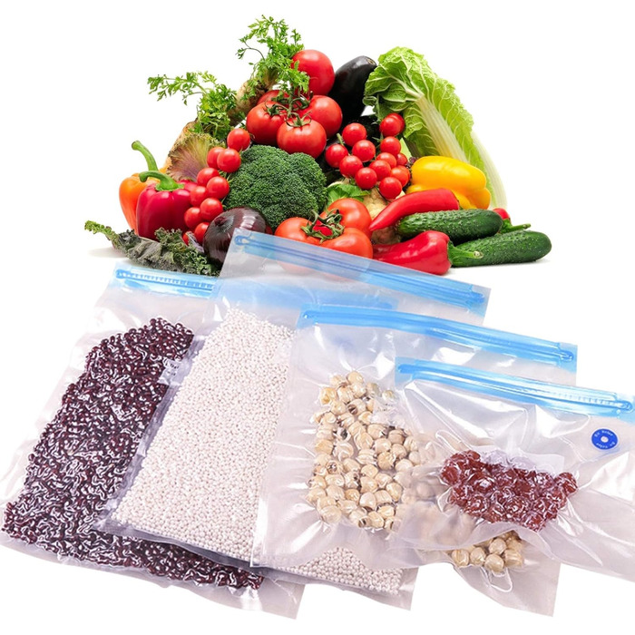 Вакуумні пакети 15 пакетів з 4 герметичними затискачами, 16,1 х 21,8/21 х 22,1/ 26,1 х 28 см GOTRUST